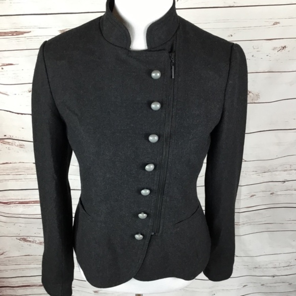 Tatuum Military Style Gray Jacket Wool Blend Small Steampunk Goth‎ Career